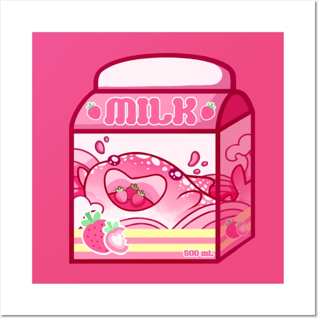 Strawberry Milk Wall Art by SharksnDonuts